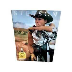 2000 Stetson Cologne Cowboy Motorcycle Western Advertising Print Ad